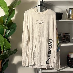 Long Sleeve Tee - White and Rainbow Polaroid